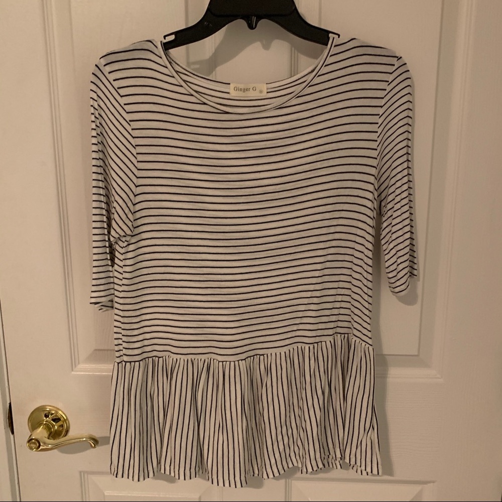 Peplum stripe top